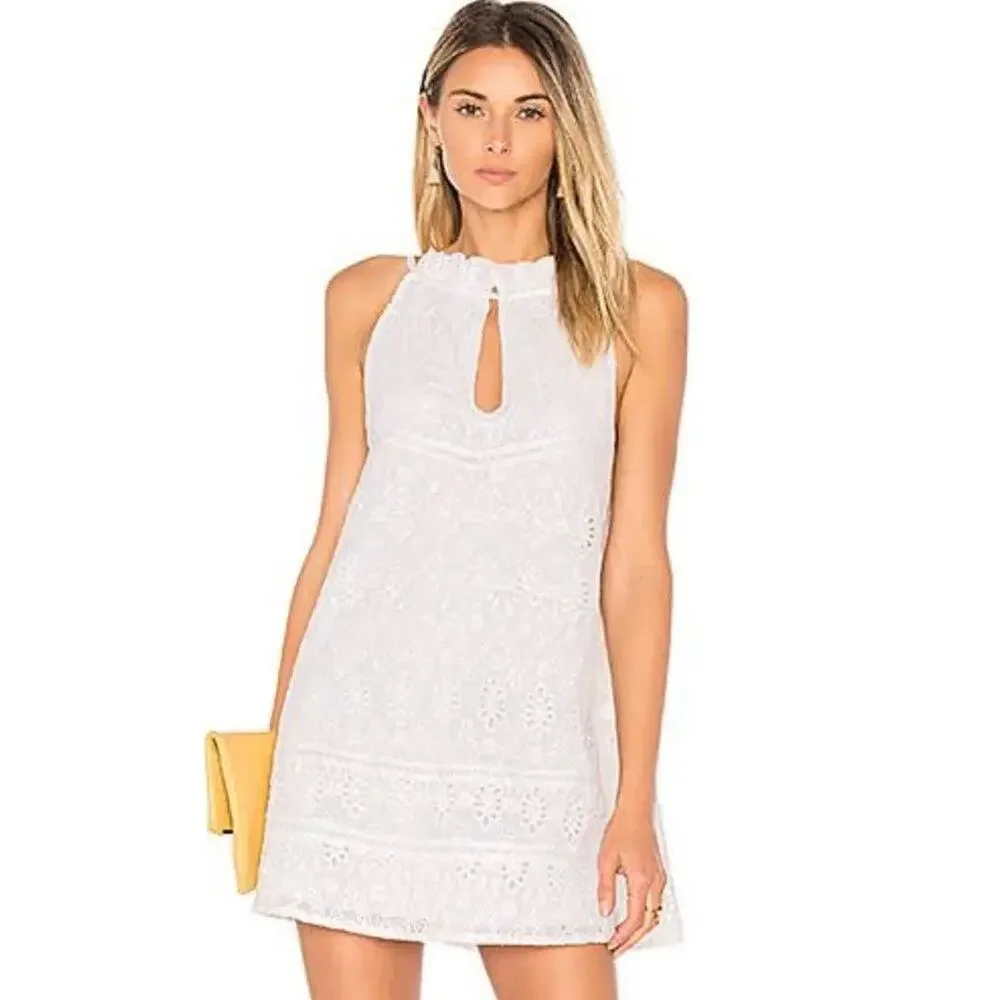 Lovers + Friends Under The Sun 2 Eyelet Lace Dress in White NWOT Size Sm…